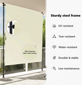 krémszínű kültéri roló 200 x 270 cm