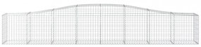 vidaXL 15 db íves horganyzott vas gabion kosár 400x50x60/80 cm