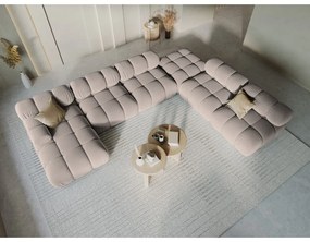 Világosbarna bársony moduláris sarokkanapé (jobb oldali-U alakú) Bellis – Micadoni