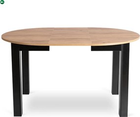 szett étkezőasztal HARRY 102-142 cm craft tölgy/fekete és 4 szék CHRIS szürke