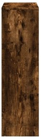 3 szintes füstös tölgy fa elválasztó könyvespolc 99x29x99 cm