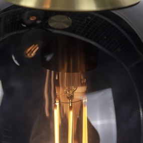 Art Deco medál arany fekete üveggel 3-lámpás - Pallon