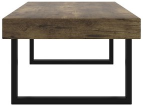 Sötétbarna és fekete MDF és vas dohányzóasztal 120x60x40 cm