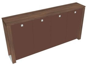 Verno+ S közepes gardrĂłb 260 x 46 x 130 cm, ĂŒvegajtĂł, diĂł / barna