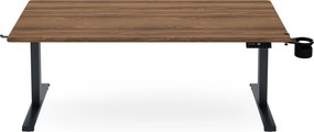 Elektromos íróasztal magasságállítással ergonomikus antracit/dió,1600x800 mm: ARIA