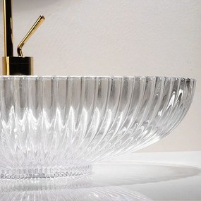 Rea Nicole, üveg asztali mosdó 510x345x150 mm, átlátszó, REA-U4701