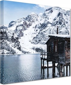 Vászonkép 20x20 Téli kilátás a hegyekkel