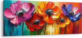 Kép - Öt színes virág (120x50 cm)