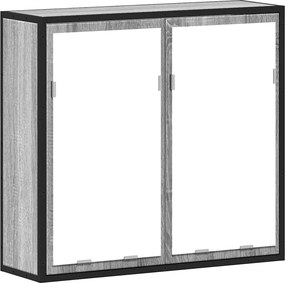 vidaXL szürke sonoma színű szerelt fa tükrös szekrény 65x20x60 cm