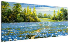 Kép - ösvény a mezőn, olajfestmény (120x50 cm)