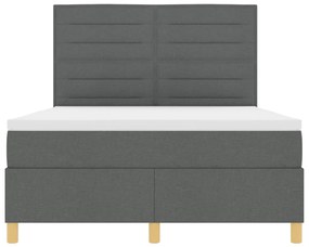 Box Spring Ágy Matrac Sötétszürke 140x200 cm Szövet