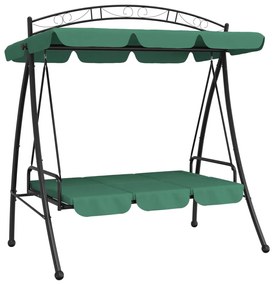 zöld szövet és acél baldachinos kerti hintapad 198 cm