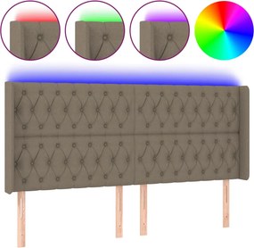 vidaXL tópszínű szövet LED-es fejtámla 183x16x118/128 cm
