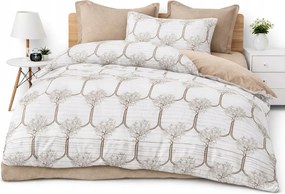 Ágynemű garnitúra bézs 100% pamut-szatén 220x200 lepedővel