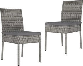 vidaXL 2 db szürke polyrattan kerti étkezőszék