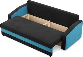 Hewlet kanapéágy, szövet anyag, hab töltet, fekete - kék