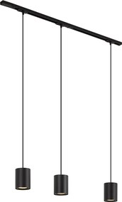 Modern sínrendszer 3 függőlámpával fekete 1 fázisú - Iconic Holt