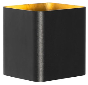 Modern fekete fali lámpa LED-del IP54 négyzet alakú - Evi