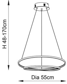 Endon 72479 - LED Csillár zsinóron SCRIBBLE LED/31,5W/230V 3000K arany