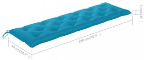 világoskék oxford szövet kerti padpárna 180 x 50 x 7 cm