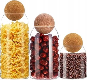 Légmentesen záródó üvegedények kávé- és ételtartó fedéllel 3 db