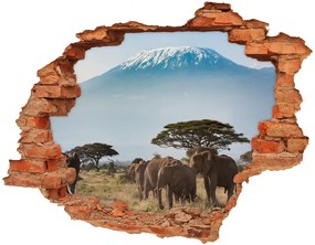 3d fali matrica lyuk a falban Elefántok kilimandzsáró nd-c-100418826