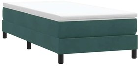 sötétzöld bársony rugós ágy matrac nélkül 80x220 cm