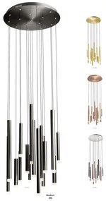 Redo 01-2060 - LED Csillár zsinóron MADISON 16xLED/4W/230V fekete