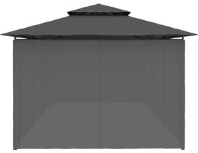 antracitszürke pavilon függönyökkel 600 x 298 x 270 cm