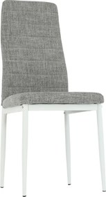 Étkezőszék, világos szürke szövet/fehér fém, COLETA NOVA