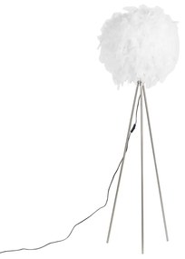 Rusztikus állólámpa acélból, fehér színnel - Feather
