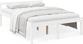 vidaXL Small Double fehér tömör fenyőfa ágy időseknek 120 x 190 cm