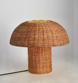 Natúr színű rattan LED asztali lámpa rattan búrával (magasság 40 cm) Irele – Bizzotto