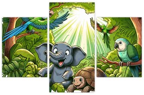 Kép - Vidám állatkák (90x60 cm)