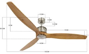 Lucci air 210506 - Mennyezeti ventilátor AIRFUSION AKMANI paulownia/barna + távirányító