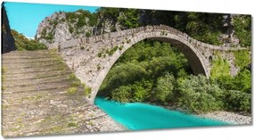 Vászonkép 115x55 Türkiz folyó híd
