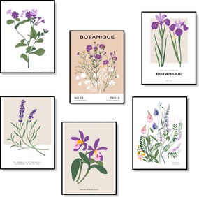 Poszterek A4 Szett 6 db-os Poszter Nappaliba Virágok