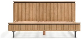 Natúr színű mangófa franciaágy ágyráccsal 160x200 cm Licia – Kave Home
