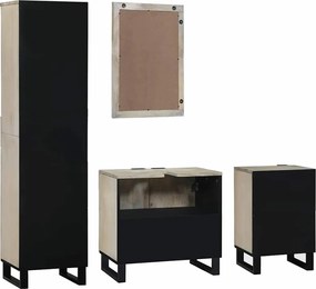 Fürdőszoba bútor szett fiókkal 4 pcs Walnut barna Faanyag