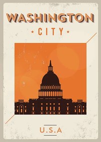 Illusztráció Typographic Washington City Poster Design, kursatunsal