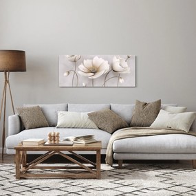 Fehér virágok képe (120x50 cm)