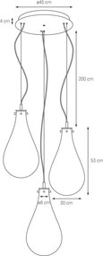 Kaspa STILLA 3 11162302 Függeszték 3x25W/E27 IP20