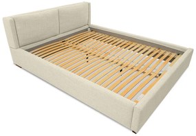 Bézs kárpitozott franciaágy ágyráccsal 180x200 cm Dreamer – Scandic