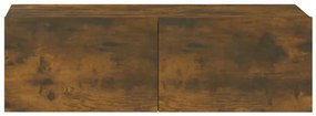 2 db füstös -tölgyszín szerelt fa fali TV-szekrény 100x30x30 cm
