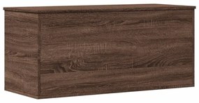 barna tölgy színű szerelt fa tárolóláda 100x42x46 cm