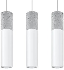 Sollux SL.0649 - BORGIO 3xGU10/40W/230V beton/fém fehér függeszték