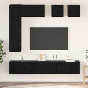 TV szekrény garnitúra 8 pcs Musta tammi Faanyag