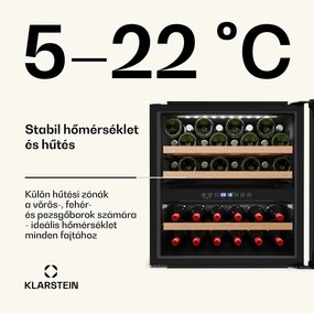 Klarstein Vinsider Victoria 36 borhűtő, 36 palack, érintés, UV-védelem, LED, csendes, 3 polc