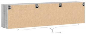 szürke sonoma színű fali TV-szekrény LED-del 180 x 31 x 45 cm