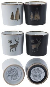 Karácsonyi gyertya kerámia tartóban SNOWLIGHT 6 cm - több változatban